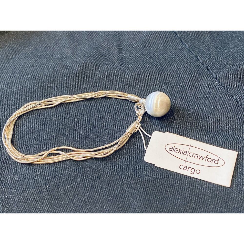 Alexia Crawford Cargo Silver Tone Ball & chain Bracelet NWT